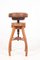 Adjustable Artist's Stool in Oak and Patinated Leather, 1930s 1