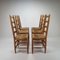 Oak and Straw Dining Chairs, 1950s, Set of 6 3