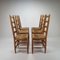 Oak and Straw Dining Chairs, 1950s, Set of 6, Image 3