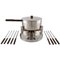 Cylinda Line Fondue Set in Stainless Steel and Teak by Arne Jacobsen for Stelton, Set of 11, Image 1