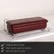 Wine Red Leather Ottoman from Willi Schillig 2
