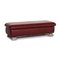 Wine Red Leather Ottoman from Willi Schillig 1