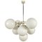 Large Mid-Century White Chandelier from Kaiser, 1960s, Germany, Image 1