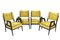 Wing Chairs in Lacquered Wood, 1950s, Set of 4, Image 1