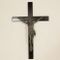 Antique Jesus Figure on Black Wooden Cross, 1880s 1