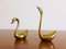 Vintage Teak and Brass Swans, Set of 2 2