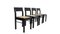 Italian Black Lacquer Wood and Vienna Straw Dining Chairs, 1970s, Set of 4 1