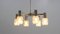 Vintage Frosted Glass Chandelier Ceiling Lamp by Kaiser, 1960s, Image 3