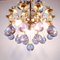 Lustre Ball Cascade Vintage en Laiton & 25 Boule en Verre Murano, Italie 3