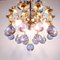 Vintage Italian Brass & 25 Murano Glass Ball Cascade Chandelier 3