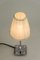 Vernickelte Art Deco Messing Tischlampe mit Lampenschirm aus Stoff, 1920er 10