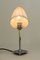 Vernickelte Art Deco Messing Tischlampe mit Lampenschirm aus Stoff, 1920er 12