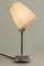 Vernickelte Art Deco Messing Tischlampe mit Lampenschirm aus Stoff, 1920er 5