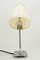 Vernickelte Art Deco Messing Tischlampe mit Lampenschirm aus Stoff, 1920er 11