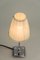 Vernickelte Art Deco Messing Tischlampe mit Lampenschirm aus Stoff, 1920er 9