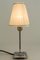 Art Deco Nickel-Plated Brass Table Lamp with Fabric Lampshade, 1920s 2