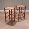 Mid-Century Barstools with Rush Seat, 1960s, Set of 2 2