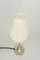 Art Deco Oval Alpaca Table Lamp with Fabric Lampshade, 1920s 13