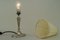 Lampada da tavolo Art Deco ovale in alpaca con paralume in stoffa, anni '20, Immagine 14