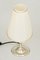 Art Deco Oval Alpaca Table Lamp with Fabric Lampshade, 1920s 15