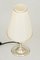 Ovale Art-Déco Alpaca Tischlampe mit Lampenschirm aus Stoff, 1920er 15