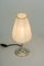 Ovale Art-Déco Alpaca Tischlampe mit Lampenschirm aus Stoff, 1920er 17