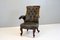 Carved Rosewood Armchair in Aged Leather, Image 13