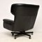 Vintage Leather Reclining Armchair and Stool Set, 1960s, Image 10
