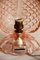 Mid-Century Foglia Pink Murano Leaf Table Lamp, 1940s, Image 4