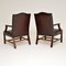 Deep Buttoned Leather Library Armchairs, 1950s, Set of 2 8