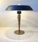 Vintage Petrol Blue Brass Table Lamp from DLJ, 1960s 1