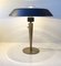 Vintage Petrol Blue Brass Table Lamp from DLJ, 1960s, Image 1
