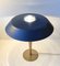 Lampada da tavolo vintage in ottone blu petrolio di DLJ, anni '60, Immagine 6