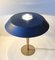 Vintage Petrol Blue Brass Table Lamp from DLJ, 1960s 6