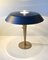 Lampada da tavolo vintage in ottone blu petrolio di DLJ, anni '60, Immagine 3