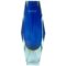 Murano Sommerso Blue and Yellow Faceted Glass Vase from Mandruzzato 1