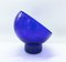 Blaue Italienische Murano Kunstglas Vase mit Standvase, 1970er 2