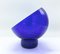 Blaue Italienische Murano Kunstglas Vase mit Standvase, 1970er 4