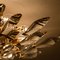 Paar italienischer Stilkronen Wandlampen aus Kristallglas & Vergoldetem Messing 19