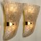 Textured Murano Glass Brass Sconces, 1960s, Set of 2 6
