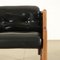 Armchair in Stained Beech & Leatherette, 1960s 6