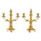 Kerzenhalter aus Vergoldeter Bronze und Marmor, 2er Set 1