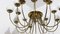 Lampada da soffitto in ottone e vetro opalino, Italia, anni '50, Immagine 10