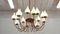 Italian Brass and Opaline Glass Ceiling Lamp, 1950s, Image 9