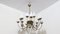 Italian Brass and Opaline Glass Ceiling Lamp, 1950s 1