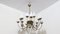 Italian Brass and Opaline Glass Ceiling Lamp, 1950s, Image 1