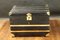 Antique Black Trunk with Inlaid Brass 4