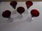 Bicchieri rosso scuro di Verrerie de Biot, anni '60, set di 5, Immagine 10
