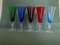 Colored Murano Glass Champagne Flutes, 1950s, Set of 5 1