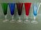 Colored Murano Glass Champagne Flutes, 1950s, Set of 5 2